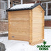 Leisurecraft-3-Person-Granby-Cabin-Sauna-Back-Right-Side-View-in-Snowy-Yard