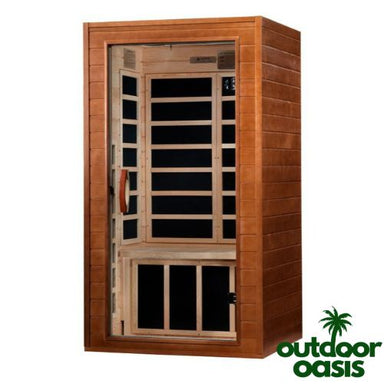 Dynamic-Avila-2-Person-Low-EMF-FAR-Indoor-Infrared-Sauna-Front-Side-View-with-White-Background