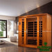 Dynamic-Bergamo-4-Person-Low-EMF-FAR-Indoor-Infrared-Sauna-Front-Side-View-in-Living-Room