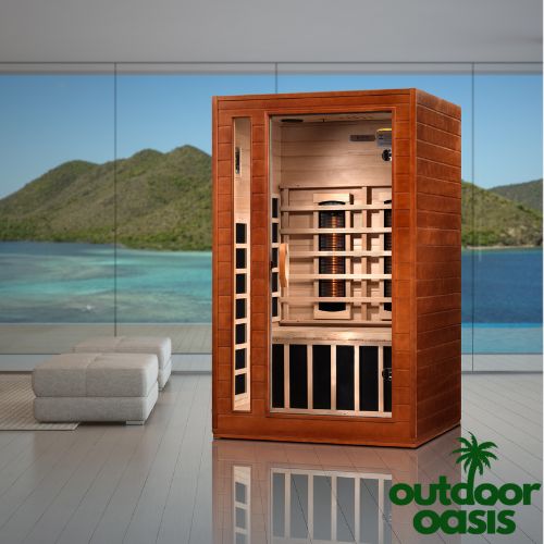 Dynamic Cardoba 2 Person Full-Spectrum Indoor Infrared Sauna Right Side View in Living Room