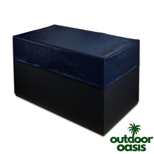 Dynamic Cuboid Cold Plunge Tub Front Side View with Cover on