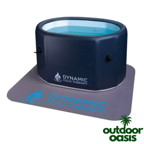 Dynamic Oval Cold Tub Angled Front View with Non-Slip Mat