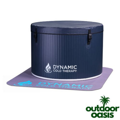 Dynamic Round Cold Therapy Tub Front Side View with Non-Slip Mat