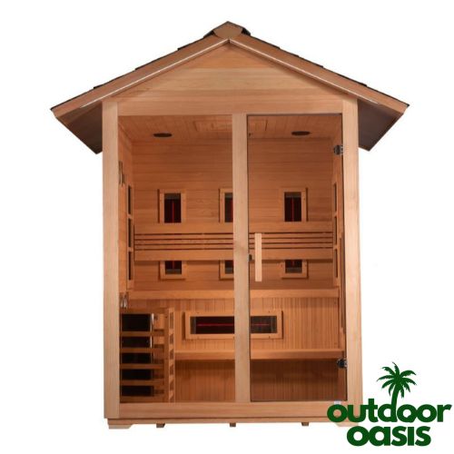 Carinthia-3-Person-Hybrid-Sauna-Front-Side-View-with-White-Background