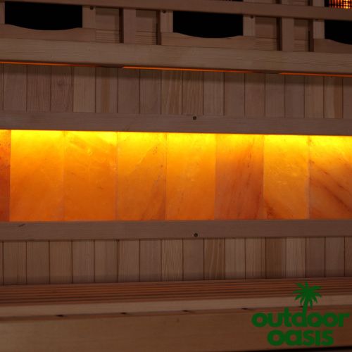 Golden Designs Full-Spectrum Indoor Infrared Sauna for 1 Person Himalayan Salt Bar