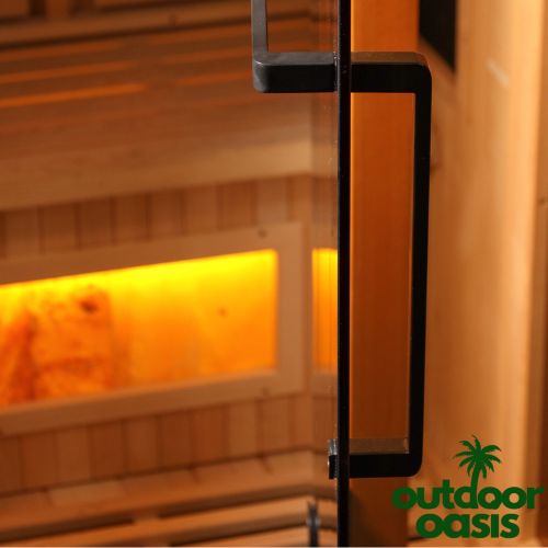 Golden Designs 1 Person Full-Spectrum Indoor Sauna Interior View of Door Handle