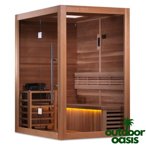 Golden-Designs-2-Person-Steam-Sauna-Far-Right-Side-View-with-White-Background