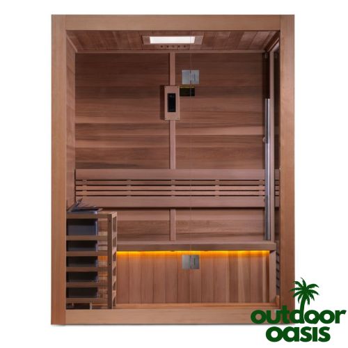 Hanko-2-Person-Steam-Sauna-Front-Side-View-with-White-Background