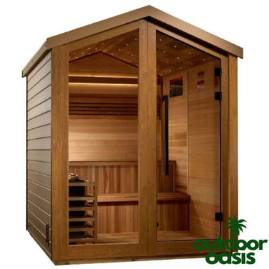 Golden-Designs-Kaarina-6-Person-Steam-Sauna-Front-Left-Side-View-with-White-Background