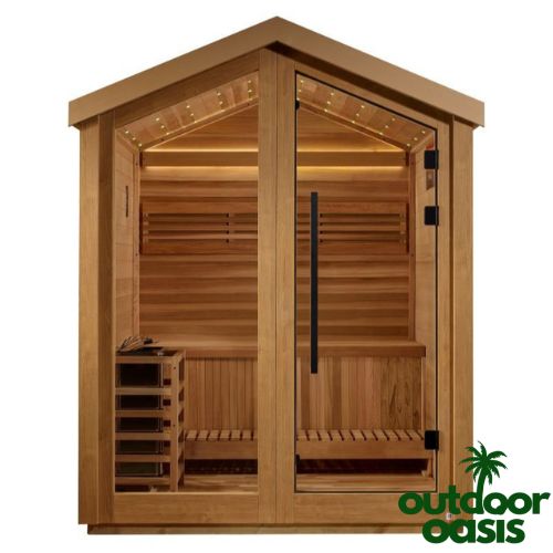 Savonlinna-3-Person-Steam-Sauna-Front-Side-View-with-White-Background