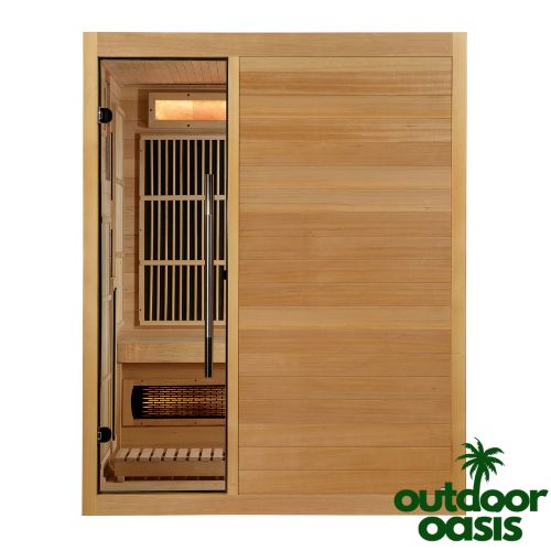 Golden Designs Soria Hybrid 3 Person Indoor Sauna Front Side View