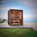 Golden-Designs-Visby-3-Person-Sauna-Front-Left-Side-View-on-Patio-by-Pool