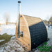 Leisurecraft-2-Person-"MiniPOD"-Sauna-Backside-View-in-Snowy-Yard