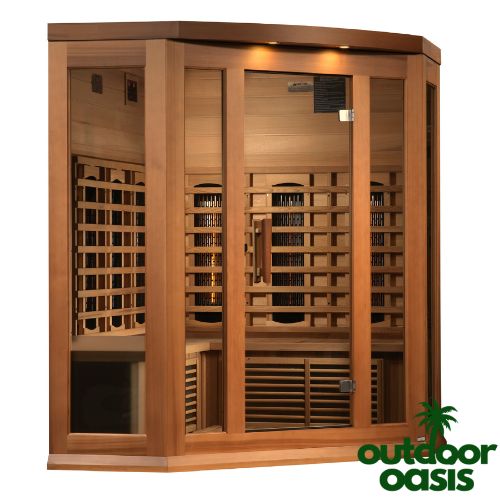 Maxxus Corner Full-Spectrum Indoor Infrared Sauna Left Side View