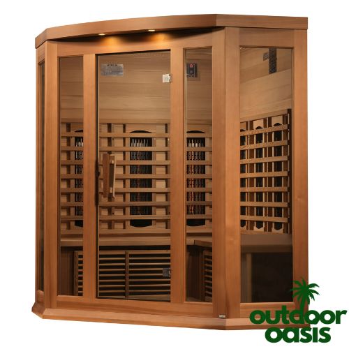 3 Person Corner Full-Spectrum Infrared Sauna by Maxxus Right Side View