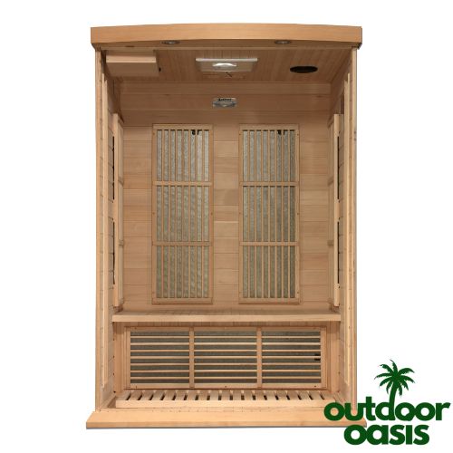 Maxxus Near-Zero 2 Person Sauna Front Side Open