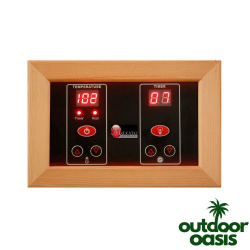 Near-Zero 3 Person Corner Infrared Sauna by Maxxus Control Panel