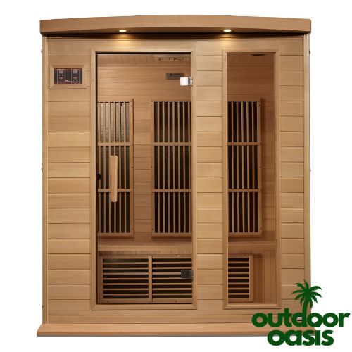 Near-Zero 3 Person Infrared Sauna Maxxus Front Side View