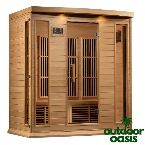 Near-Zero 4 Person Infrared Sauna by Maxxus Left Side View