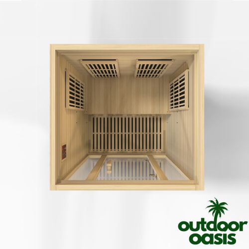 Seattle Near-Zero 2 Person Infrared Sauna Full Top Down View