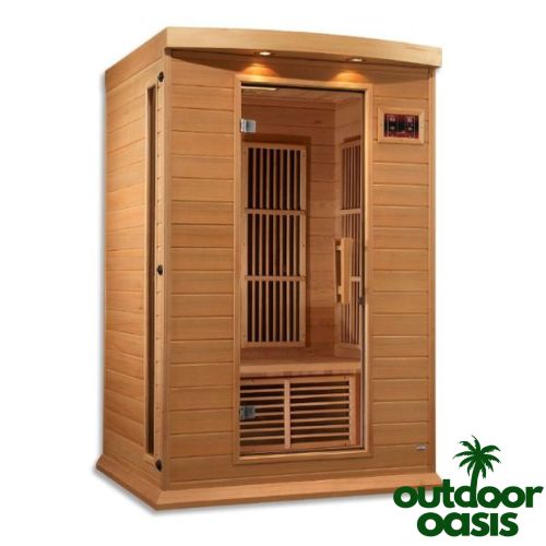 Maxxus-2-Person-Low-Infrared-Sauna-Left-Side-View-with-White-Background