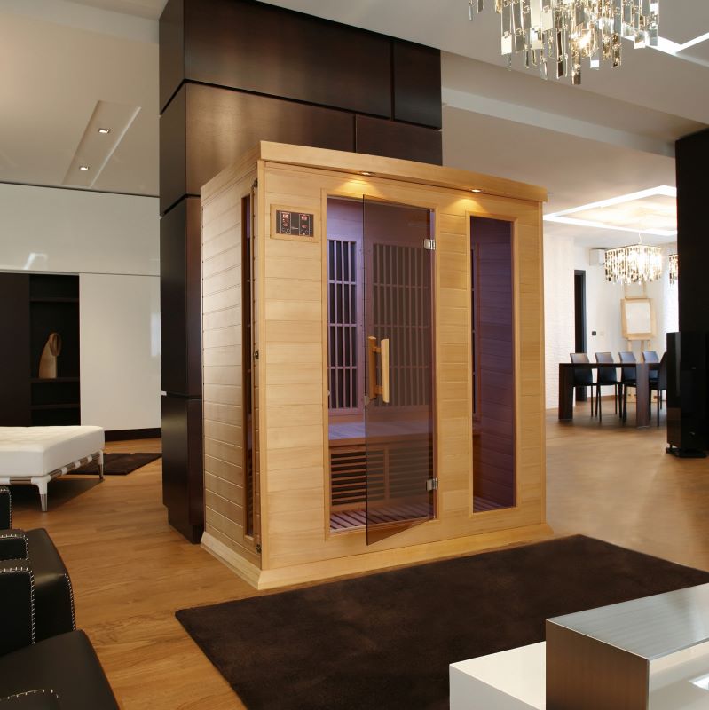 Maxxus Indoor Infrared Sauna In Living Room Lifestyle View