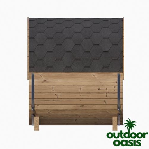 E6W-Barrel-Sauna-Side-View-of-Asphalt-Roofing-Kit