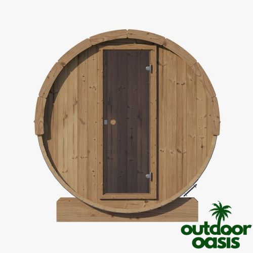 E7-SaunaLife-Barrel-Sauna-Front-Side-View-with-White-Background