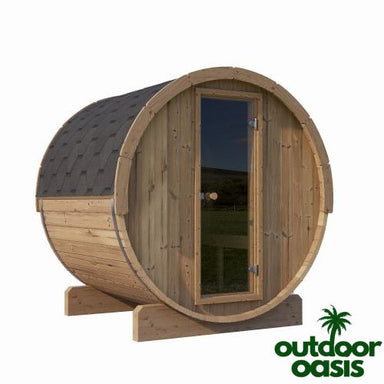 SaunaLife-E7-Barrel-Sauna-Front-Left-Side-View-with-White-Background