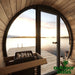 "EE6G" Sauna by SaunaLife Interior Looking Out of Glass Pane Windows