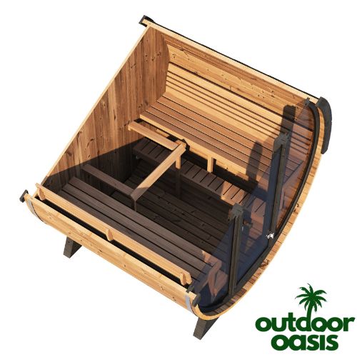 SaunaLife "EE8G" Outdoor Sauna Cut in Half View