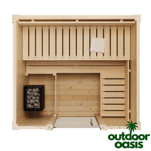 "G2" Home Sauna Kit Cut in Half Interior Floor Plan View